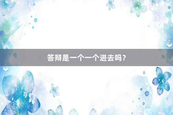 答辩是一个一个进去吗？