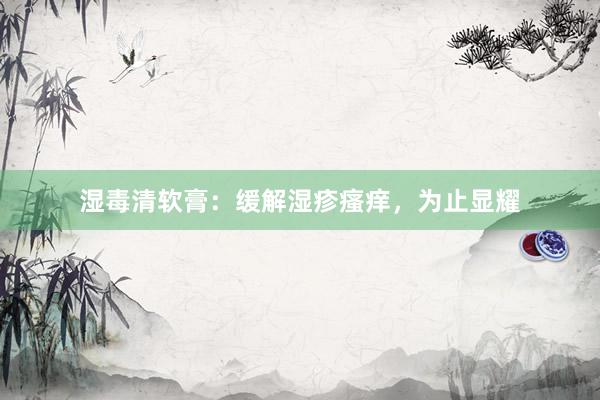 湿毒清软膏:缓解湿疹瘙痒,为止显耀